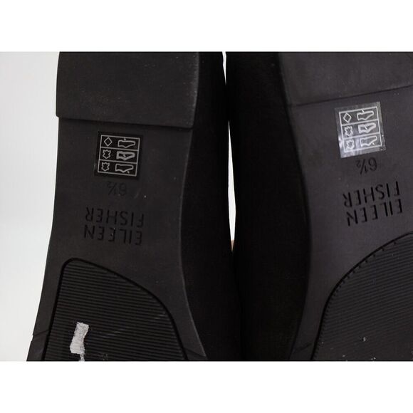 Eileen Fisher Women Una Hidden Wedge Ballet Flats Size 6.5 Black Suede Round Toe - Picture 7 of 8